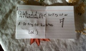 Thanksgiving place setting joke